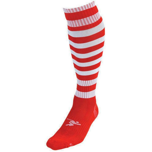 Precision Unisex Adult Pro Hooped Football Socks - Red/White