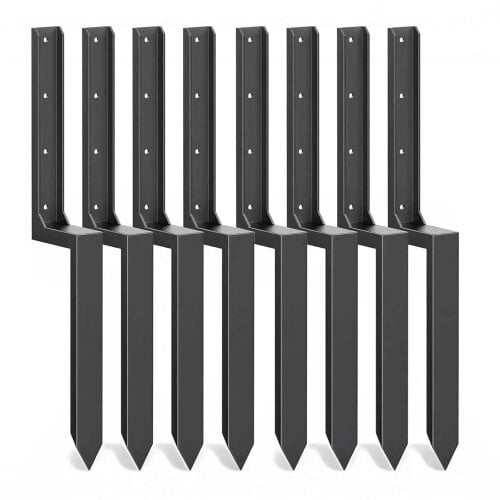 Nicoman Metal Fence Post Support Brackets - 8pcs
