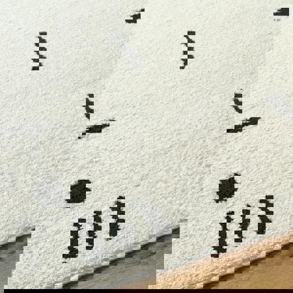 Livabliss Freud-Modern Ivory Black High Pile Rug