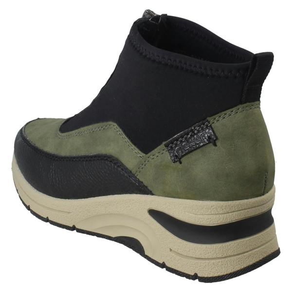 Rieker Ladies Rieker Wedge Heel Casual Front Zip Trainer Boots N9362