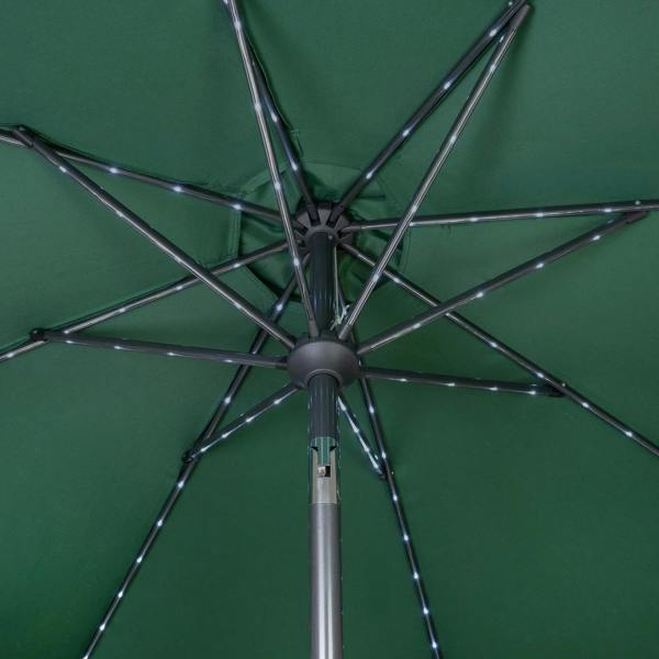 Jardi LED Tilt Parasol 2.7m – Green