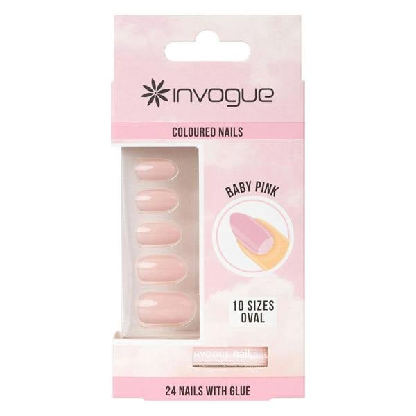 Invogue Baby Pink Oval Nails - Pack of 24