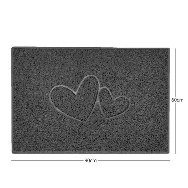 Nicoman "Double Heart" Embossed Loofah Textured Spaghetti Doormat