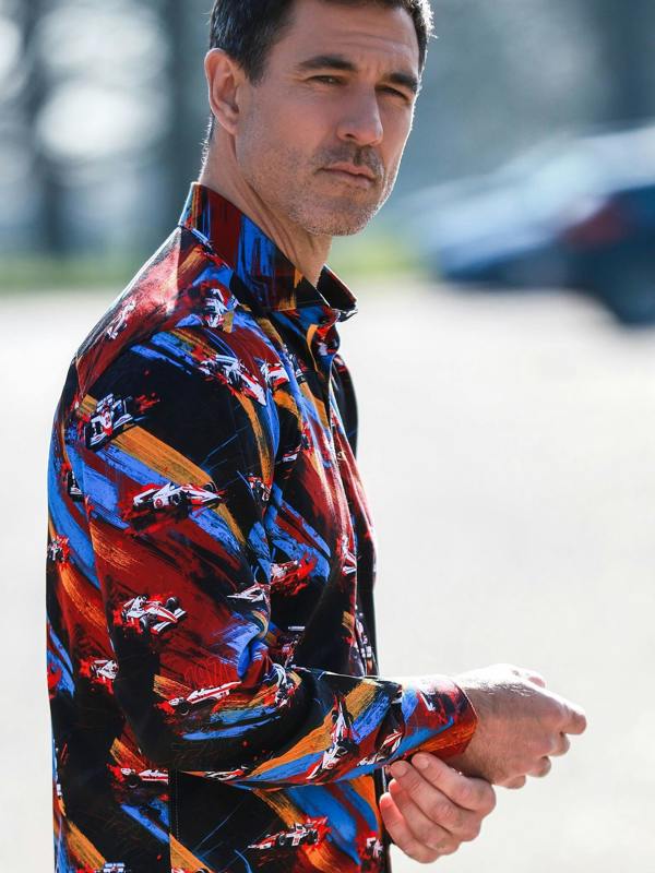 THE SHUNT – MEN'S VINTAGE RACING PRINT SHIRT - Claudio Lugli Shirts
