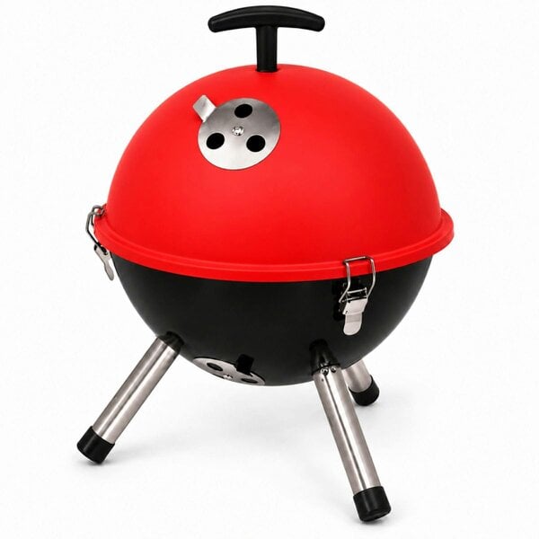 Smart Living Mini Kettle Charcoal BBQ 30cm – Red