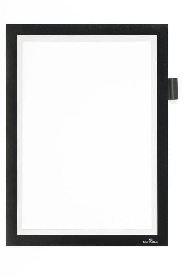 Durable DURAFRAME NOTE Adhesive Magnetic Document Frame + Pen Holder | A4 Black