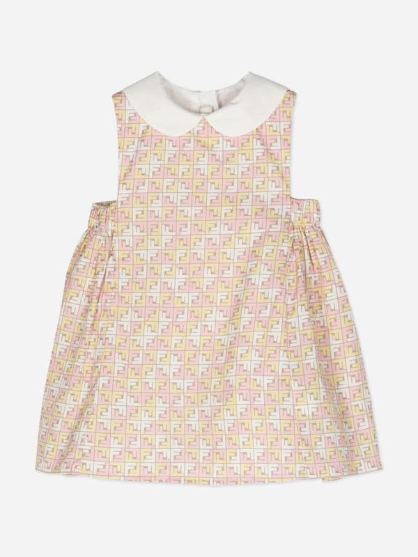 Fendi Kids Fendi Baby Girls Micro Logo Dress in Multicolour