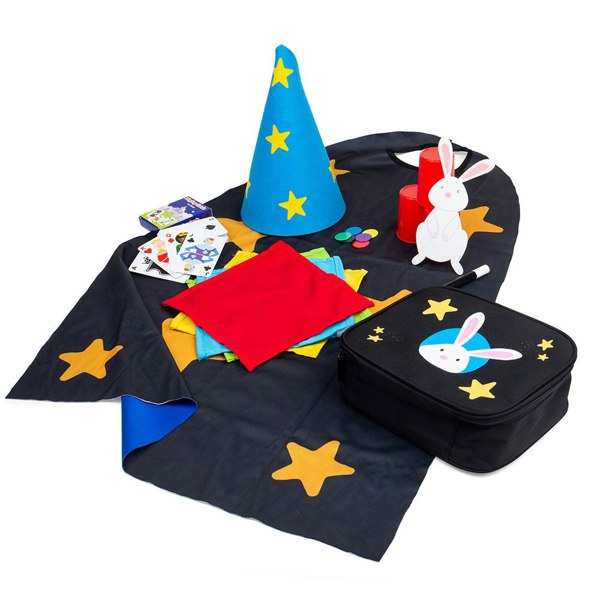 Bigjigs Toys Magicians Costume - 12 Piece Kids Magic Set, Pretend Play Gift for 3+