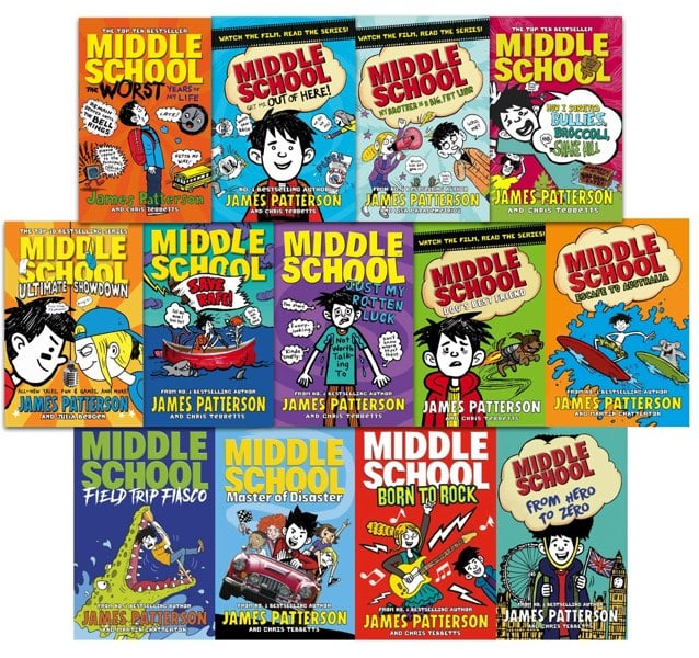 Middle School by James Patterson 13 Books Collection Set Escape to Australia, Field Trip Fiasco