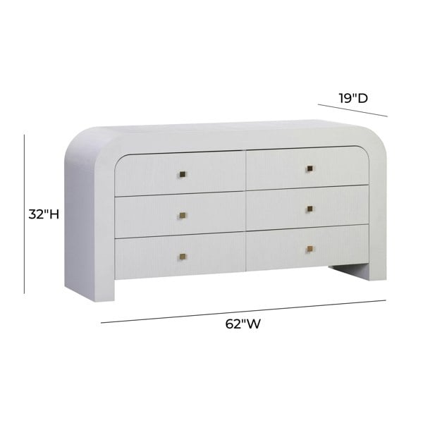 Furniture Edit Hump 6 Drawer White Dresser Sideboard With Drawers