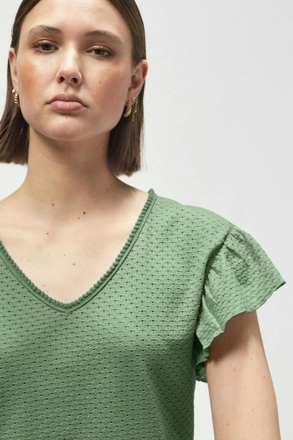 ENORSIA Women’s Frill Sleeve T-Shirt