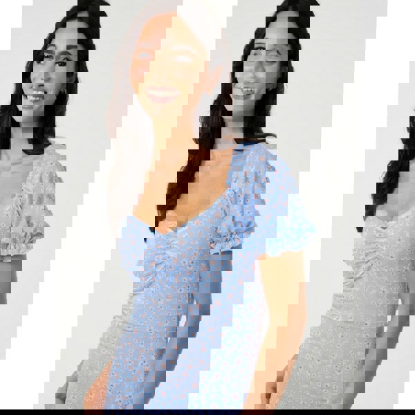 Pink Vanilla Front Split Floral Midi Dress