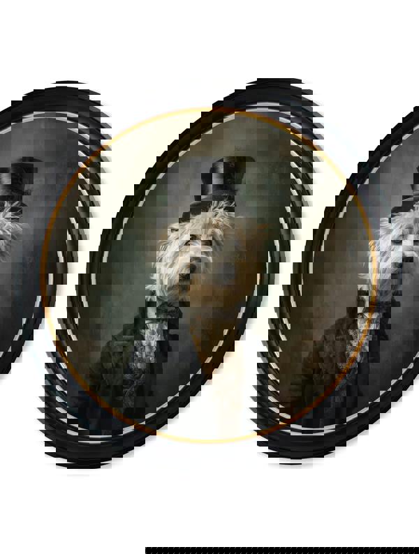 Exceptional Art Lord Westly Whitetail - Gentleman Westie Oxford round frame