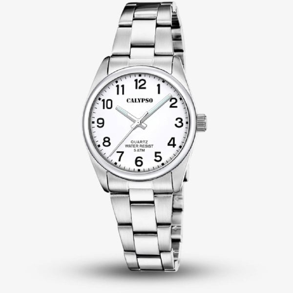 Calypso Ladies Basic White Stainless Steel Watch K5863/6