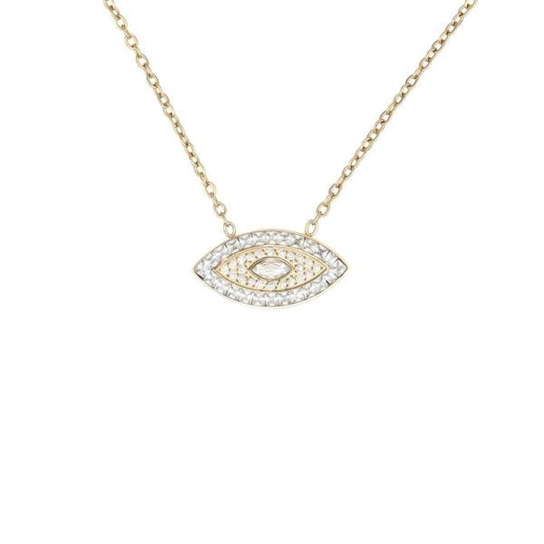 Say It With Full CZ Evil Eye Necklace - Yellow Gold