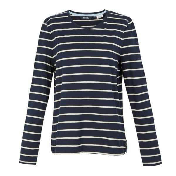 Regatta Womens/Ladies Federica II Stripe Long-Sleeved T-Shirt - Navy/Light Vanilla