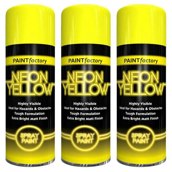 Paint Factory 3X  Neon Yellow Spray Paint 400ml