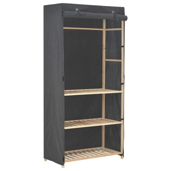 Berkfield 3-Tier Wardrobe Grey 79x40x170 cm Fabric