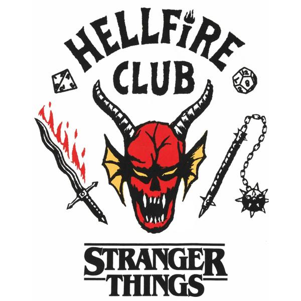 Stranger Things Unisex Adult Hellfire Club T-Shirt - White/Black - 