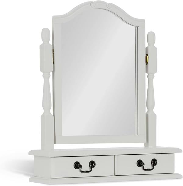 Statement Furniture Juliette Dressing Table Set with Trinket Mirror. French Table Mirror with Storage and Stool