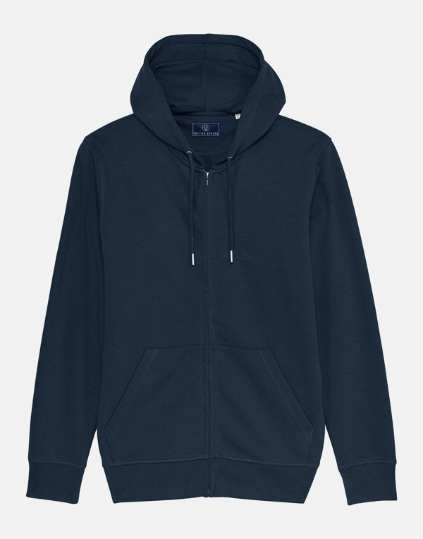 Men's Organic Cotton Zip-up Hoodie – French Navy - British Boxers