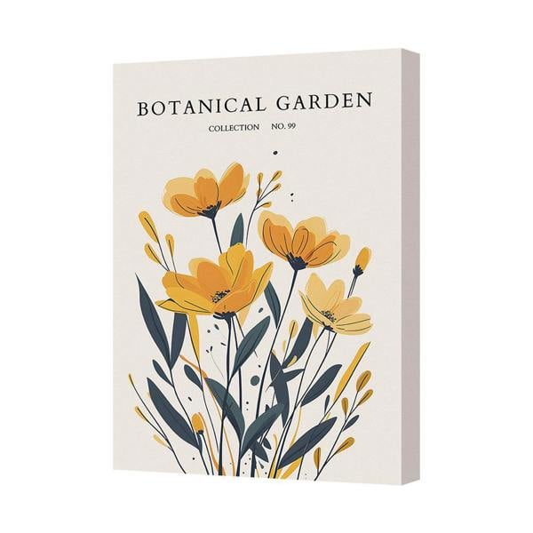 Benjamin Tate Design Botanical Garden Canvas Print Yellow Flower Wall Art Contemporary Home Decor