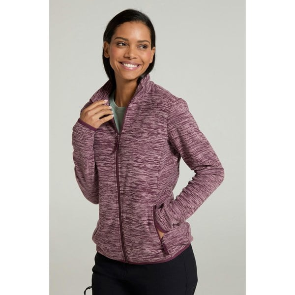 Mountain Warehouse Womens/Ladies Snowdon II Melange Full Zip Fleece Jacket - Burgundy