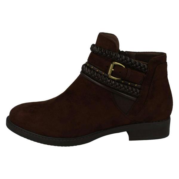 Spot On Ladies Spot On Low Heel Ankle Boots F51032