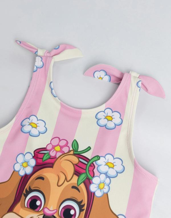 Vanilla Underground Paw Patrol Girls Pink Skye Flowers 1 Piece Swimming Costume