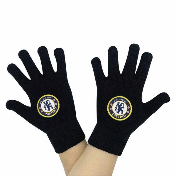 Chelsea FC Childrens/Kids Knitted Gloves - Black