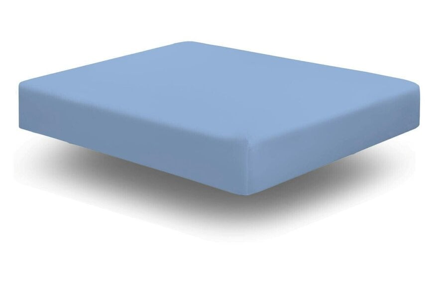 Night Zone 180 Thread Count Percale Extra Deep Fitted Sheet 40cm – Non Iron Polycotton Bed Sheet - Sky