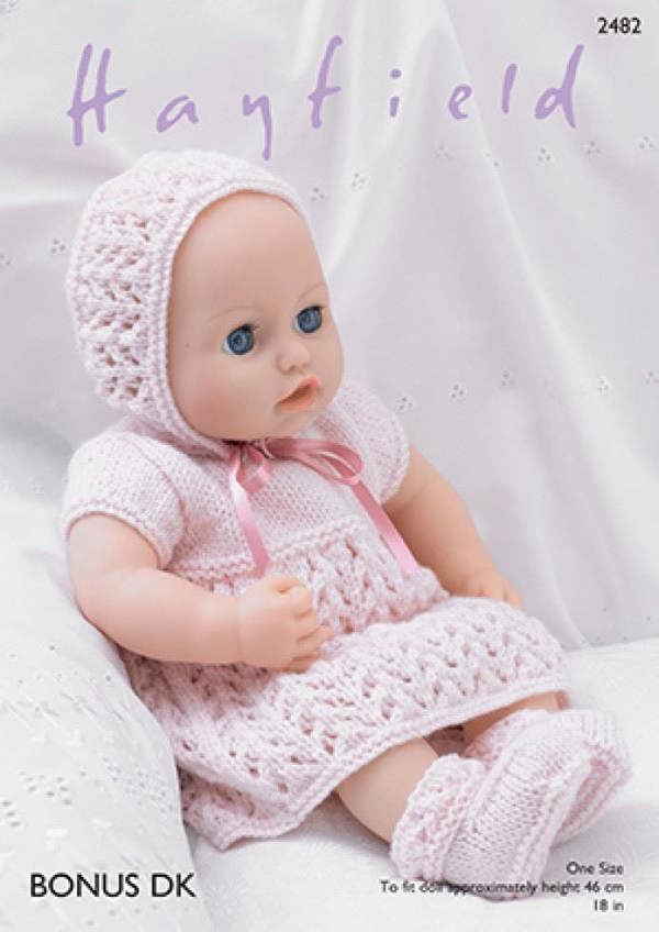 Hayfield Bonus DK Knitting Pattern 2482, Doll Clothes One Size - Advanced