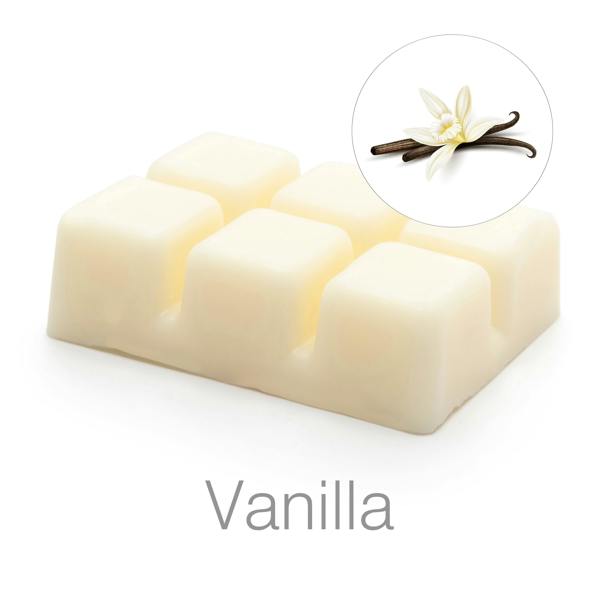 Rio Scented Soy Wax Melts – Pack of 5 Fragrances. Includes creamy white, six-segment Vanilla melts with a vanilla flower and bean inset—ideal for adding fragrance to your favorite wax burners.