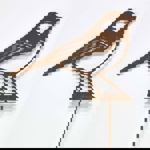 HOMESCAPES Steel Great Tit Garden Stake Decorations, Set of 2