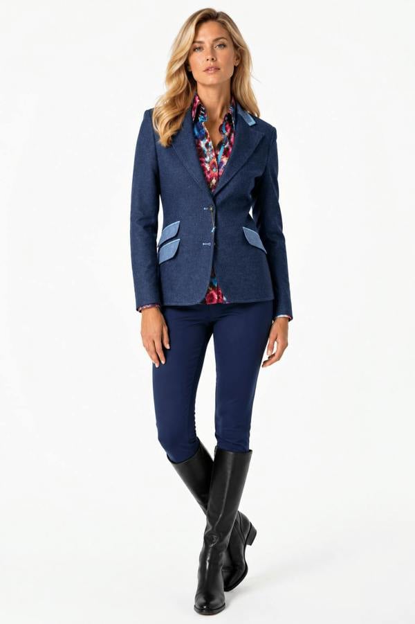 THE ASCOT HERRINGBONE CONTRAST BLAZER - Claudio Lugli Shirts