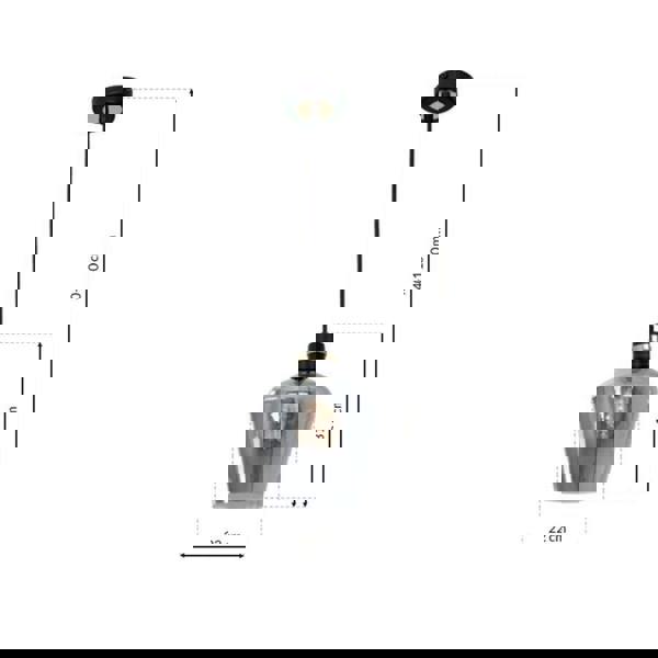 Milagro Richmond Pendant Lamp Hand Made Black And Gold Smoked Glass