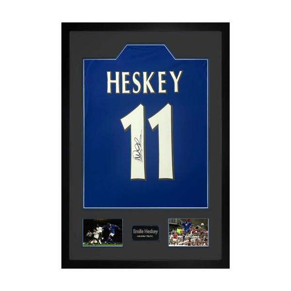Emile Heskey Signed Leicester City Shirt Premium Frame