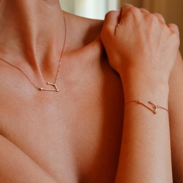 Gold Trip Aries Zodiac Constellation Necklace