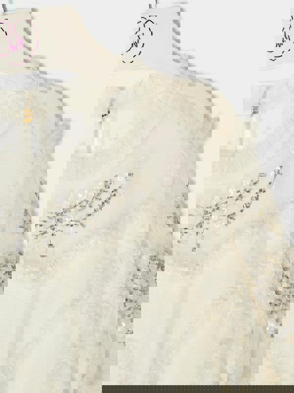 GWD Twyla Long sleeve Mesh Dress Cream