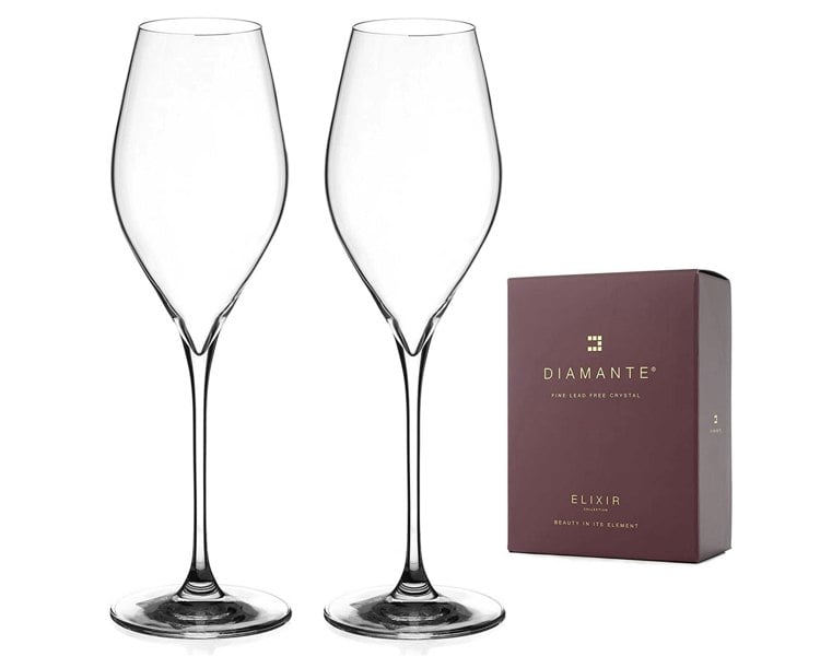 Diamante Premium Prosecco Glasses - Set of 2