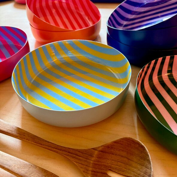 Love Frankie Medium Stripy Bowls - 5 Colours Available