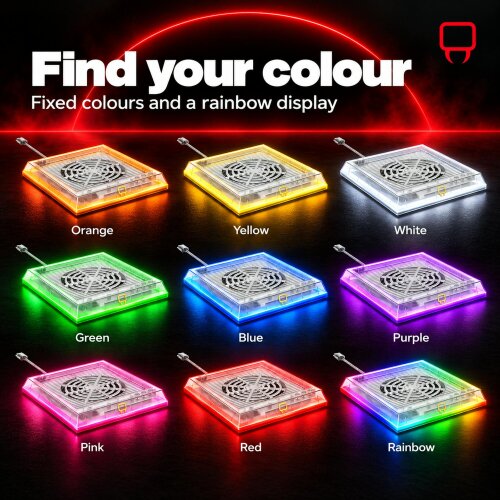 Venom Steam Machine LED Console Stand with 8 Colour RGB Lighting and Ventilated Base