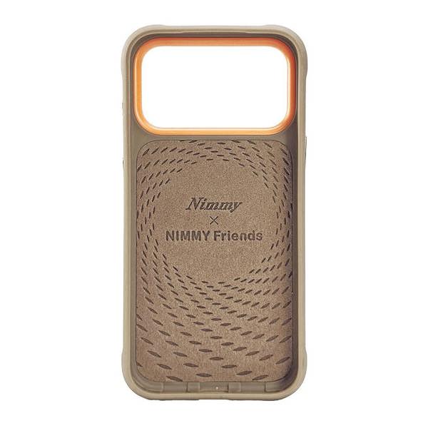 Nimmy Friends Nimmy Glasses Cool Dog Face Case with Detachable MagSafe Grip Stand for iPhone 17 Pro Max 6.9" Brown Orange