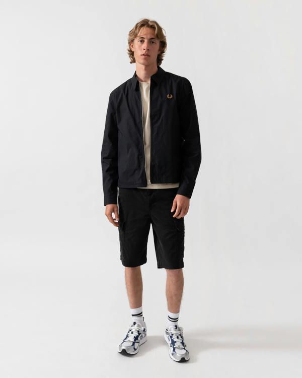 Fred Perry Mens Poplin Overshirt - Black 102