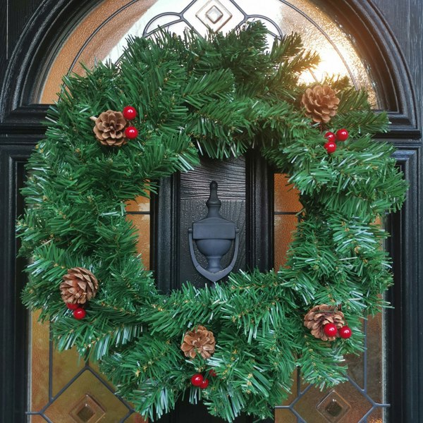 Samuel Alexander 50cm Premier Christmas Wreath With Festive Berry and Cones