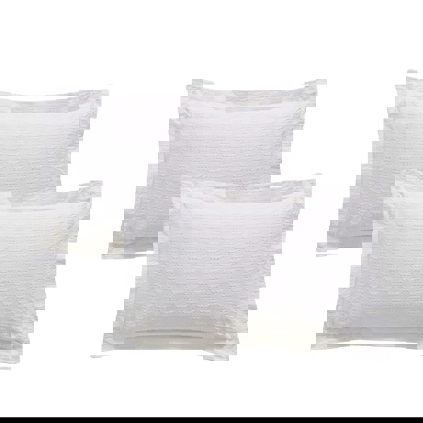 Bianca 180 Thread Count Waffle Cotton Circle Oxford Pillowcase Pair