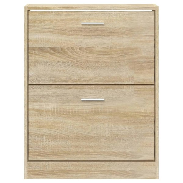 Berkfield Shoe Cabinet Oak 59x17x81 cm Engineered Wood