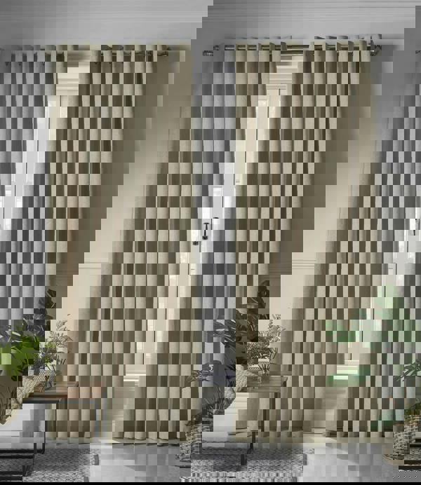 Luxury Living Linen Look Ring Top Blackout Curtains