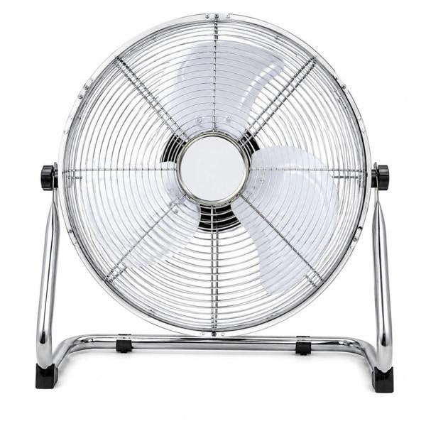 Dyzi 16 Inch 45W Metal Floor Fan High Velocity Adjustable Tilt Silver