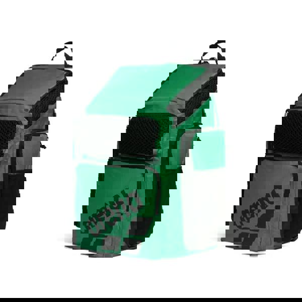 Arena One Go Backpack 45L: green with black mesh, wet dry laptop sleeve